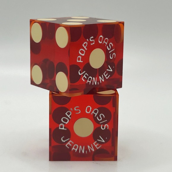 Rare Vintage Pop’s Oasis Casino Jean NV Gambling Pair of Dice